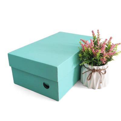 China Recyclable Cardboard Printing Solid Color Cardboard Shoe Box Packaging Packaging Shoe Box With Lid for sale