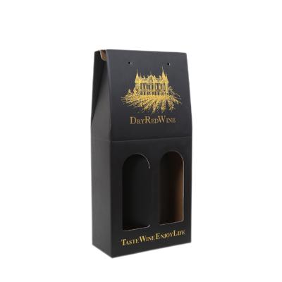 China Factory Price Recyclable High End Custom Wine In Box 2 Bottle Cardboard 2 Bottle Magnetic Wine Package Paper Gift Box Packaging for sale