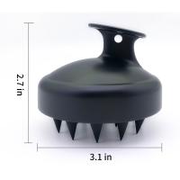 Cina cuoio capelluto capo nero della spazzola di massaggio dei capelli della spazzola per capelli dello sciampo del silicone di 6.5*8cm in vendita