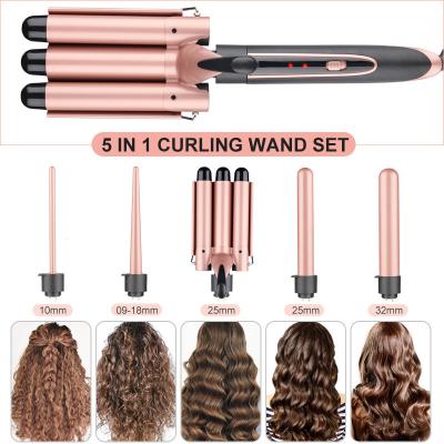 China 25mm 32mm Electric Hair Curler Curling Iron With Interchangeable Barrels for sale