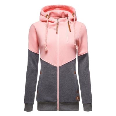 China Custom Anti-wrinkle color contrast color women hoodie for sale