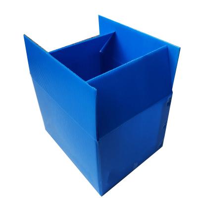 China Recycled blue materials pp correx danpla corflute coroplast folding corrugated turnover box for sale