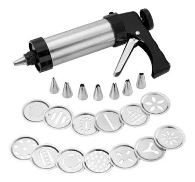 China Sustainable Cookie Making Kit Biscuit Maker Set Stainless Steel Cookie Press Gun Kit for sale