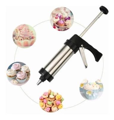 China Multifunctional Viable Manual Stainless Steel Cookie Press Gun Kit DIY Cookie Maker Set for sale