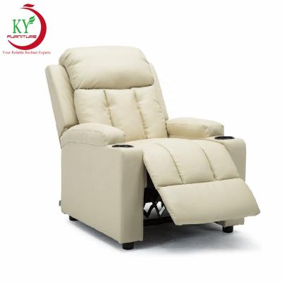 China (Size)JKY Furniture Manual Adjustable Recliner Single Push Back Chair With Two Cup Holders For Home Room for sale