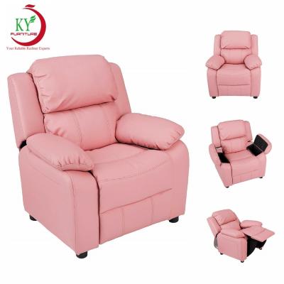 China JKY Furniture Kids Eco-friendly Kids Push Up Recliner Play Sofa Chair For Little Cute Kid With Recling Function And Cartoon Style for sale