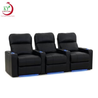 China JKY Furniture Eco - Friendly Leather Home Theater Seating Three Seats Recliner Chair Or Lounge Sofa for sale