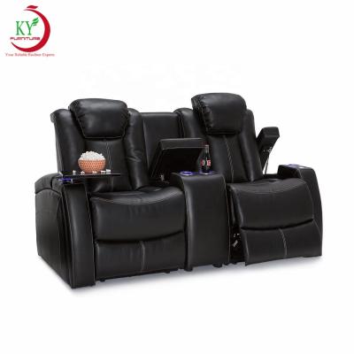 China JKY Furniture Eco - Friendly Leather Home Theater Seating Two Seats Recliner Chair Or Lounge Sofa for sale