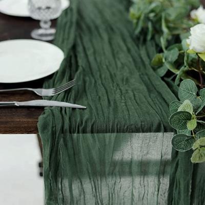 China Custom Beautiful Solid Color Gauze Table Runners For Wedding Layout for sale