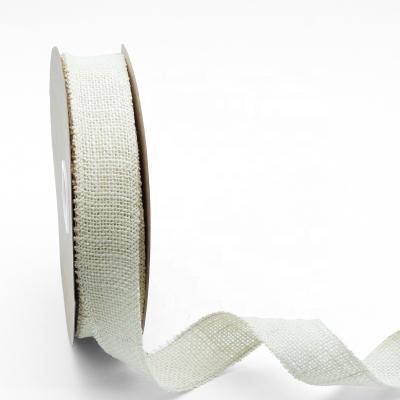 China High Tenacity Hessian Ribbon Beautiful Edge-Pressed Cable Webbing Cotton High Tenacity And Linen Ribbon for sale