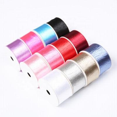 China Wholesale custom made luxury satin ribbon fashion high tenacity single side micro pleated personalized gift ribbon for sale