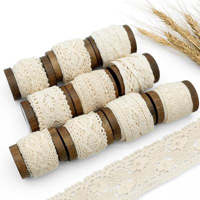 China Viable Different Decorative Decorative Ribbon Roll Wholesale Weave Lace Pattern Cotton Lace Ribbon for sale