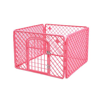 China Breathable Small And Medium Indoor Lockable Variable Shape Latch Square Dog Kennel Plastic Collapsible Barrier for sale