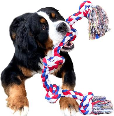 China Viable Popular Dog Rope Chewing Toy Cotton Rope Teeth Cleaning Large Dog Toy for sale