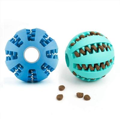 China Sustainable Manufacturer Eco Friendly Durable Squeak Interactive Pet Rubber Ball Training Dog Toys Pet for sale