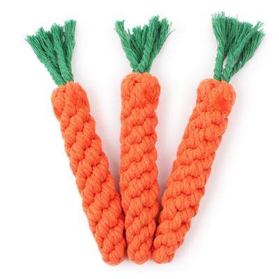 China Viable Pet Supply Cotton Carrot Pet Chewing Toy Outdoor Interactive Dog Rope Toy Pet Dog Toy for sale