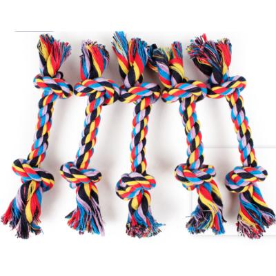 China Viable Durable Puppies Pet Cotton Toys For Small To Medium Dogs Colorful Knot Rope Dog Chew Toy for sale