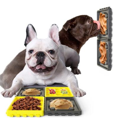 China Viable Wholesale Multifunctional Detachable Square Dog Lick Mat Slow Feeder Dog Bowls for sale