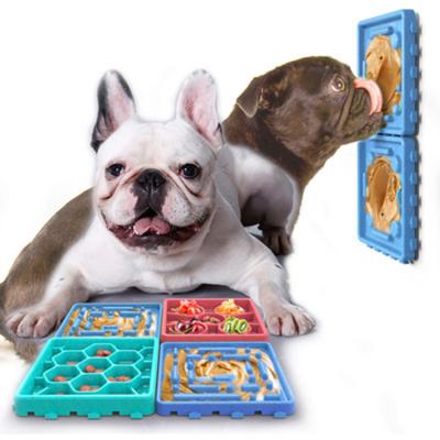 China Wholesale Sustainable Lick Mat Slow Feeder Set Detachable Non-slip Dog Feeding Slow Feeder Mats With Suction Cups for sale