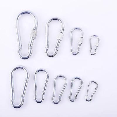 China Custom Metal Handbag Heavy Industry Size Carabiner Hook Quick Release Steel Snap Hooks Galvanized Solid Brass Accessories 60mm Small for sale