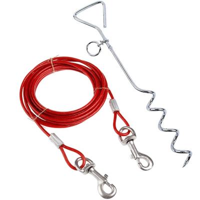 China Low Price Dog Link Loose Cable Stake and Reflective Stake 16 Inch Outdoor for Medium to Large Dogs up to 125 Pounds Dog Anchor Stake for sale