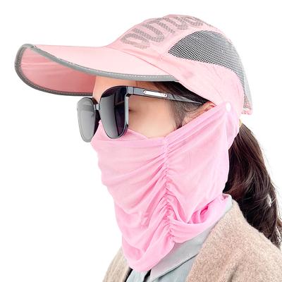 China Wholesale Summer Sun Protection Mesh Baseball Hat For Lady Sun Block Designer Plush Woman Neck Face Protection Shed Hat for sale