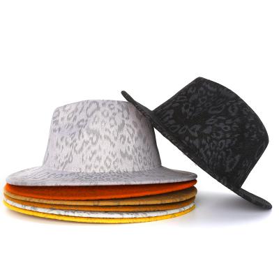 China Plush Wool Material Fedora Hats PrintingFedora Hat For Women Men Party Music Festival Fashion Fedora Hats for sale