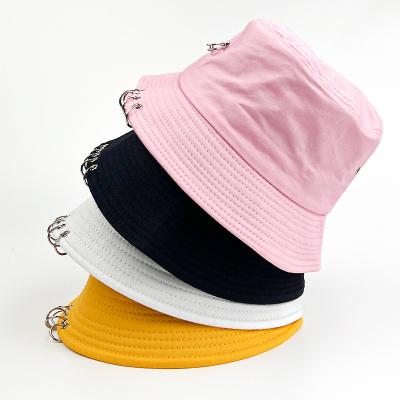 China 2022 Casual Hat With Rivet Manufacturer Girl Quality Bulk Fashion Cotton Simple White Mens Womens Customized Bucket Hats With Rings for sale