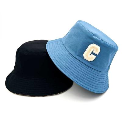 China Fashion Street Trend Hip Hop Applique Letter C Embroidery Embroidery Bucket Hat Men New Casual Sunscreen Fishing Hat Women Outdoor Bucket Hat for sale