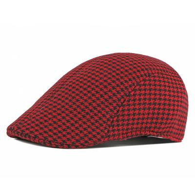 China Vintage COMMON Platypus Driving Ivy Beret Cap Cotton Flat Houndstooth Newsboy Peaked Sport Hat Golf Cabbie Beret for sale