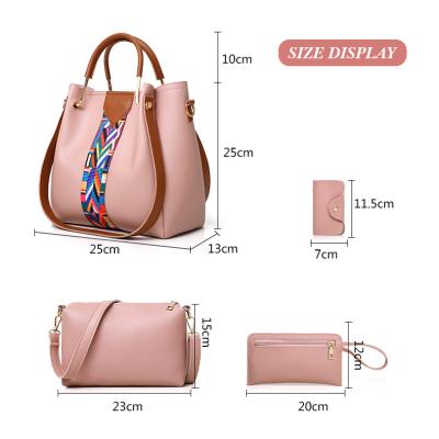 China 2021 Hot Sale Lady Fashion Cheap Price Lady Handbag Women Bag Sets PU Handbags 4 Pcs In 1 Set for sale