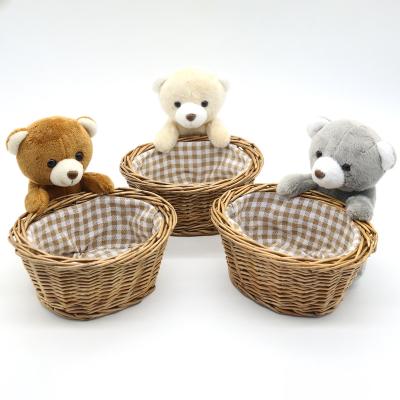 China WhPopular Sustainable Design Round Wicker Basket for Storage Sundries Set of 3 for sale