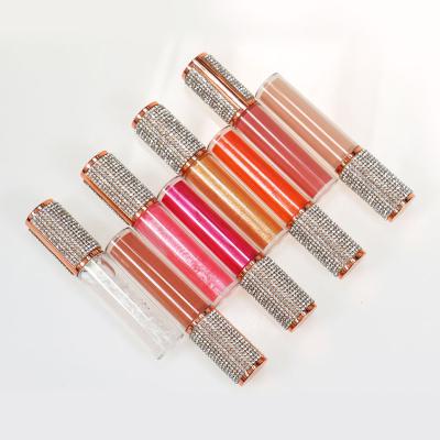 China 2020 sunscreen flavor makeup custom vegan lip gloss nutural crystal shiny private label for sale