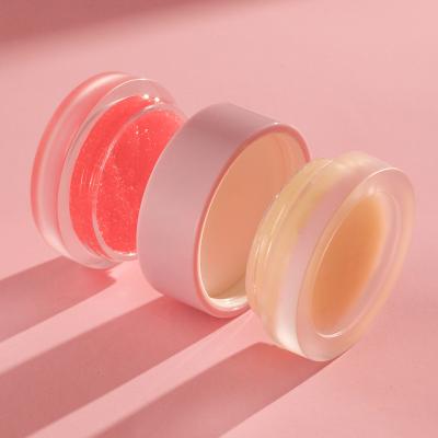 China Custom natural sunscreen low moq strawberry brightening exfoliator organic vegan lip scrub private label for sale