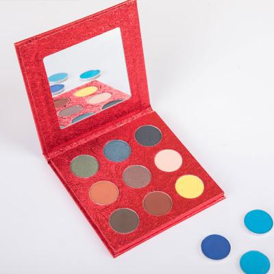 China Waterproof No Logo 9 Color Mini Cruelty Free Private Label Green Eyeshadow Palette for sale