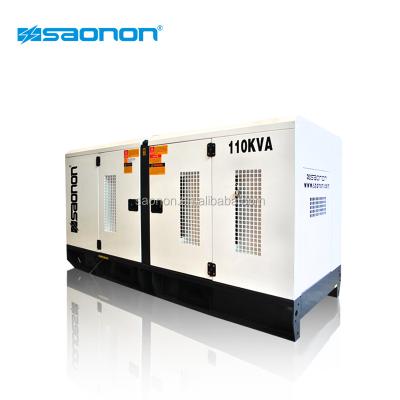 China Saonon Sound Proof 90kVA Diesel Generator Set Cost S100JSP6S for sale