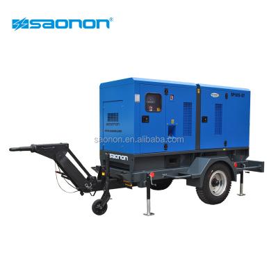 China ISO9001 CE 150kva trailer diesel generator with two wheels 2.5T for sale