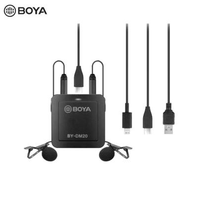 China Lavalier Microphone BOYA BY-DM20 Dual Lavalier Microphone Kit For iPhone Lighting Type-C Smartphone Laptop PC USB Huawei Android MIC Audio Recording for sale