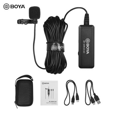 China Detachable Lapel Microphone BOYA BY-DM10 BY-DM10UC USB Lavalier Lapel Microphone Omnidirectional for iPhone /Type-C Smartphone Tablet Laptop for sale