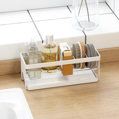 China Narrow Partition Storage Design Bathroom Organizer Soap Sink Cart Kitchen Sponge Holder New for sale