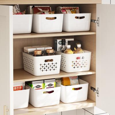 China Hot Selling Various Styles PP Materials Home Organizers Thick Solid Kitchen Plastic Storage Box Basket for sale