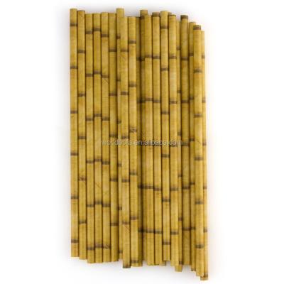 China Sustainable Wholesale Disposable Bamboo Design Drink Paper Straws for sale