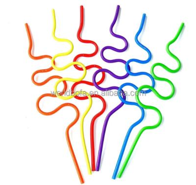 China Viable Reusable Artistic PVC Curly PET Crazy Drinking Straws for sale