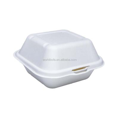 China Food Restaurant Supply Disposable Sugarcane Bagasse Food Container Hamburger Box for sale