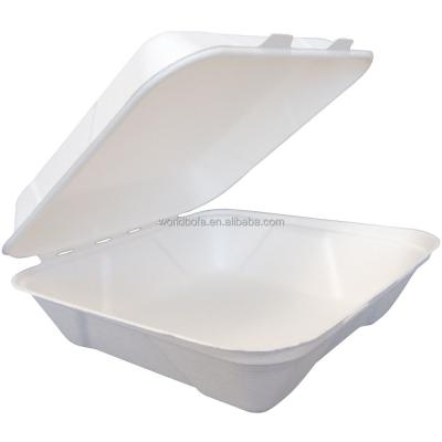 China Bagasse Disposable Biodegradable Food Packaging Sugarcane Box Takeout Food Container For Restaurant for sale