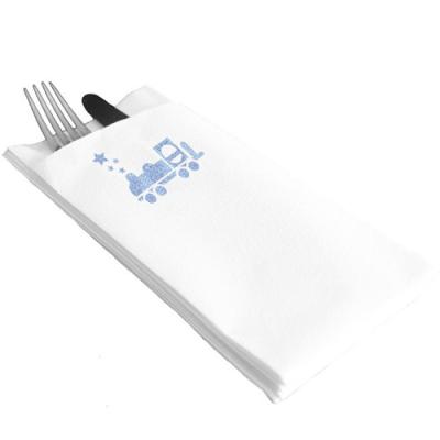 China Printed Airlaid Utensil Bag Paper Napkins Cutlery Holder Wraps for sale