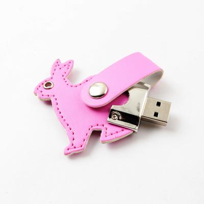 Cina Logo Print / Embossing Leather USB Flash Drive Support Encryption / Date Uploading in vendita