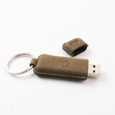 Cina Graded A Full Memory Leather USB Flash Drive With Custom Logo Printing in vendita