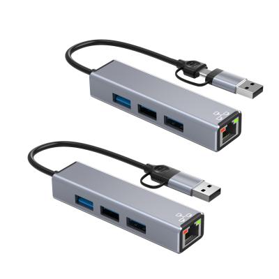 China Compact USB C Hub Adapter Laptop Usb Port Expander Usbc Hub For Fast Data Transfer for sale