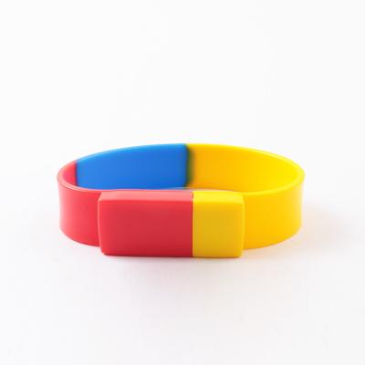 China Three Colors Wristband Usb Drive 2.0 3.0 Logo Printed Usb Flash Drives 256GB ROSH for sale